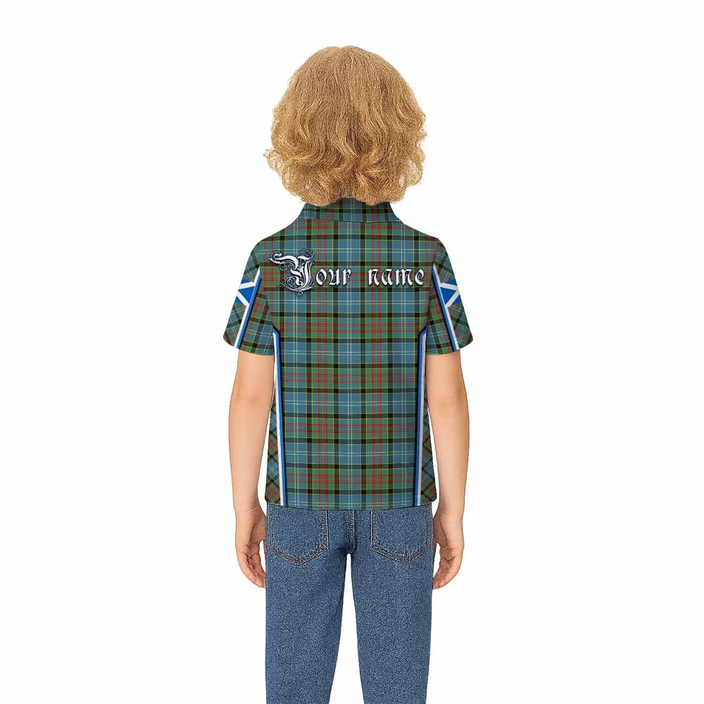 Paisley Tartan Crest Kid Polo Shirt Scotland Coat of Arm Flag Style - Tartan Vibes Clothing