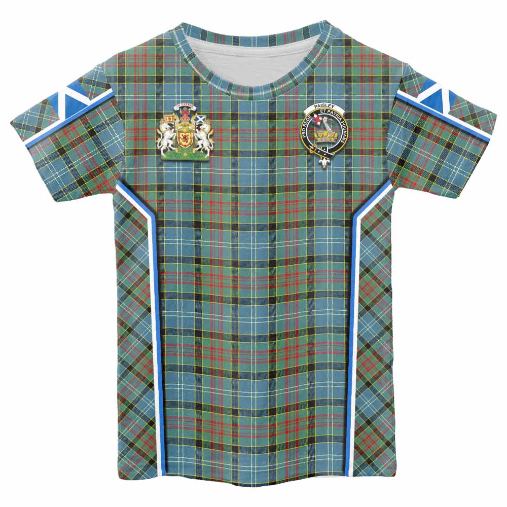Paisley Tartan Crest Kid T-shirt Scotland Coat of Arm Flag Style - Tartan Vibes Clothing