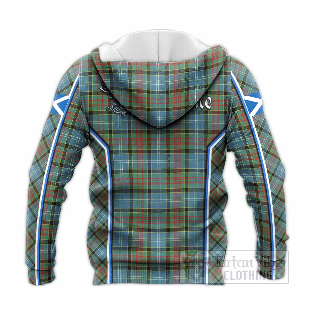 Paisley Tartan Crest Knitted Hoodie Scotland Coat of Arm Flag Style - Tartan Vibes Clothing