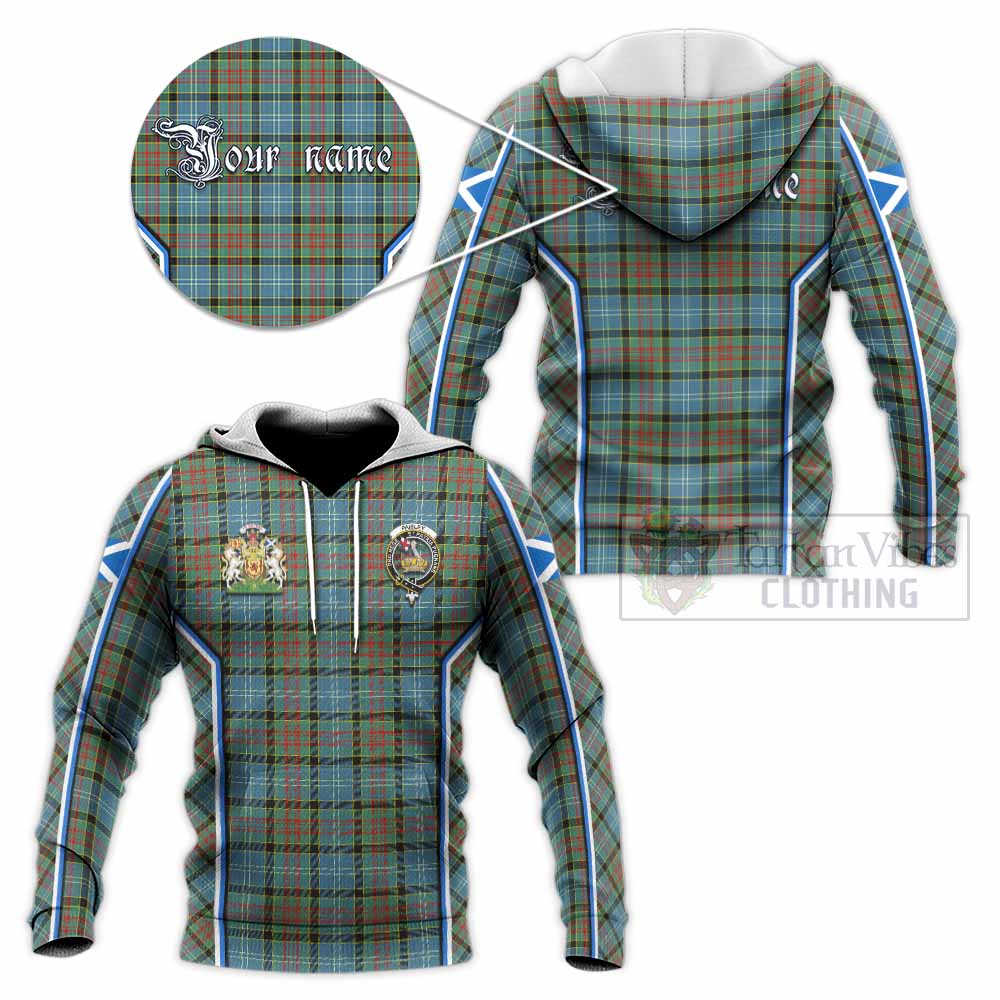 Paisley Tartan Crest Knitted Hoodie Scotland Coat of Arm Flag Style - Tartan Vibes Clothing