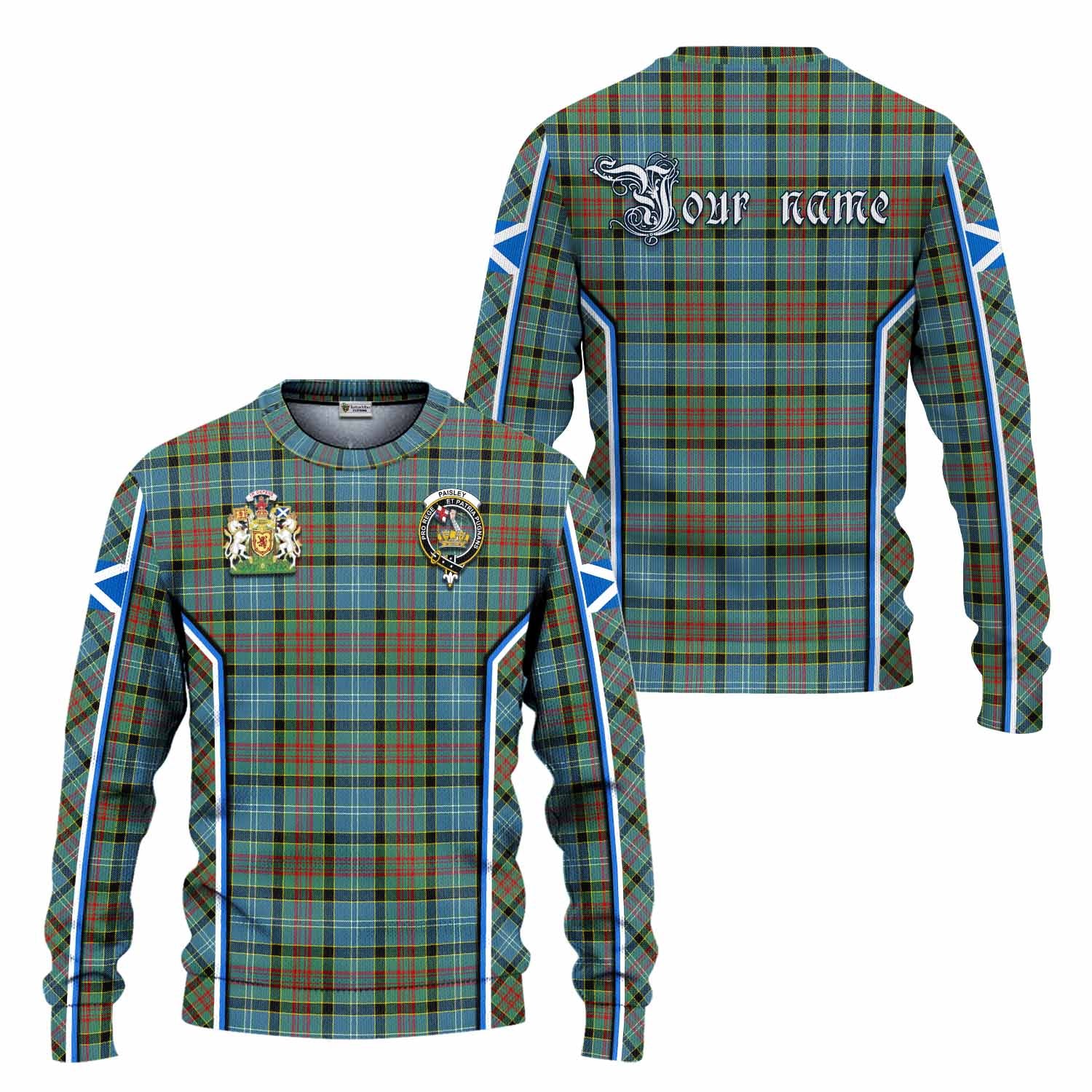 Paisley Tartan Crest Knitted Sweater Scotland Coat of Arm Flag Style - Tartan Vibes Clothing