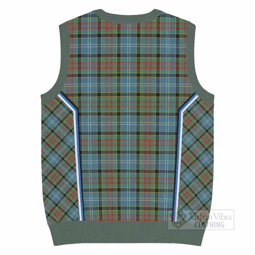 Paisley Tartan Crest Knitted V-Neck Vest Scotland Coat of Arm Flag Style - Tartan Vibes Clothing