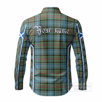 Paisley Tartan Crest Long Sleeve Button Shirts Scotland Coat of Arm Flag Style