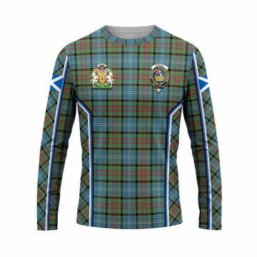 Paisley Tartan Crest Long Sleeve T-Shirt Scotland Coat of Arm Flag Style - Tartan Vibes Clothing