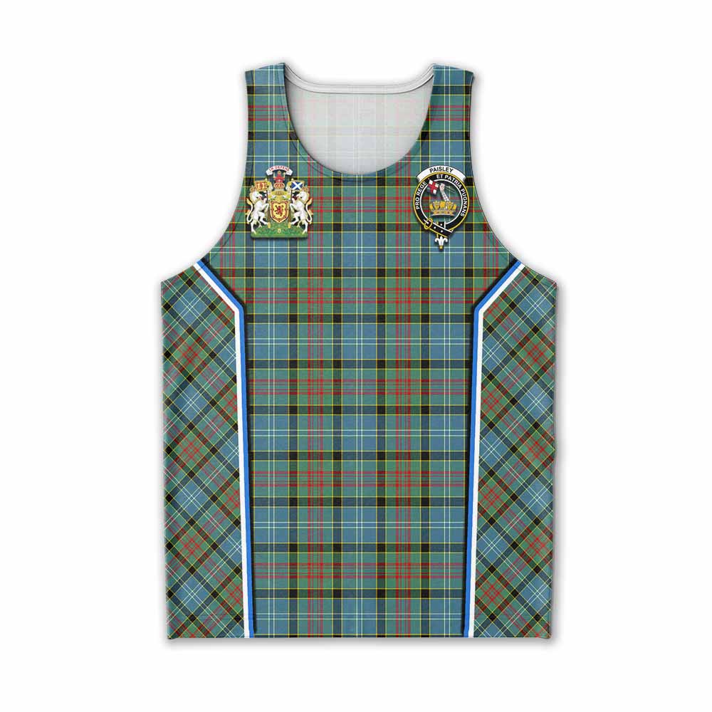 Paisley Tartan Crest Men Tank Top Scotland Coat of Arm Flag Style - Tartan Vibes Clothing