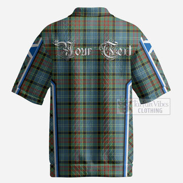 Paisley Tartan Crest Men’s Polo Sweater Top Scotland Coat of Arm Flag Style
