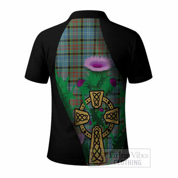 Paisley Tartan Crest Polo Shirt Celtic Cross Thistle Flowers