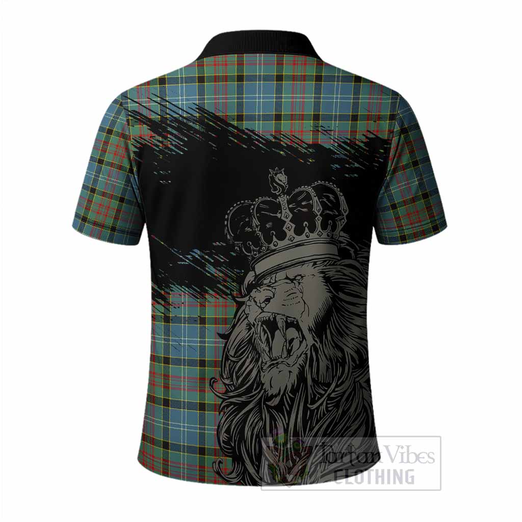 Paisley Tartan Crest Polo Shirt Crowned Lion Heritage Style