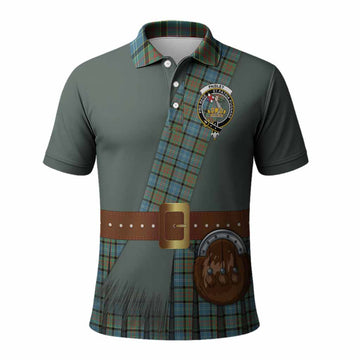Paisley Tartan Crest Polo Shirt Kilt Costume Style