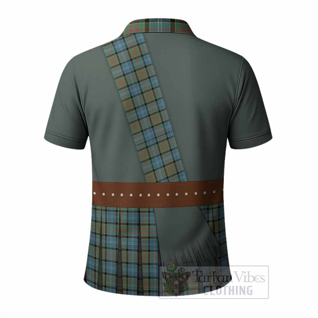 Paisley Tartan Crest Polo Shirt Kilt Costume Style