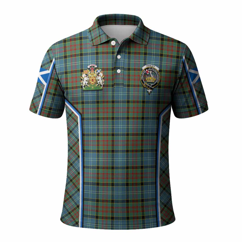 Paisley Tartan Crest Polo Shirt Scotland Coat of Arm Flag Style - Tartan Vibes Clothing