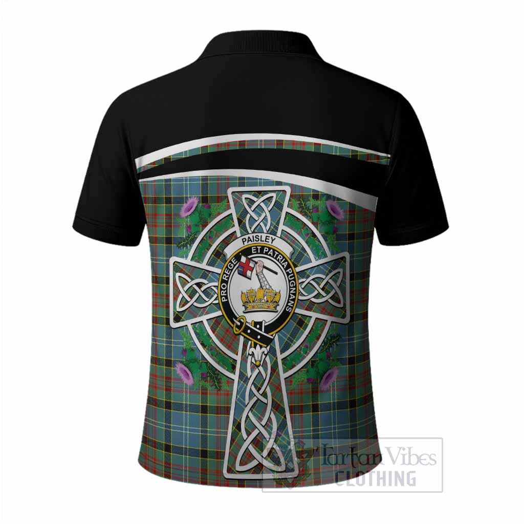 Paisley Tartan Crest Polo Shirt Scottish Thistle Celtic Cross Alba Gu Brath