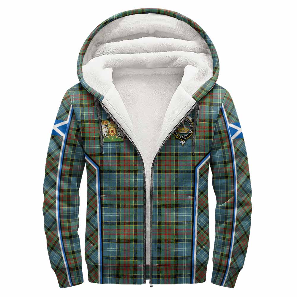 Paisley Tartan Crest Sherpa Hoodie Scotland Coat of Arm Flag Style - Tartan Vibes Clothing