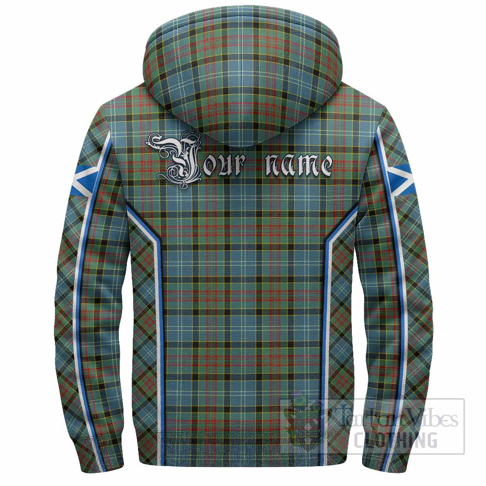 Paisley Tartan Crest Sherpa Hoodie Scotland Coat of Arm Flag Style - Tartan Vibes Clothing