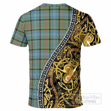 Paisley Tartan Crest T-Shirt Celtic Knot and Triple Trickle Spiral Symbols