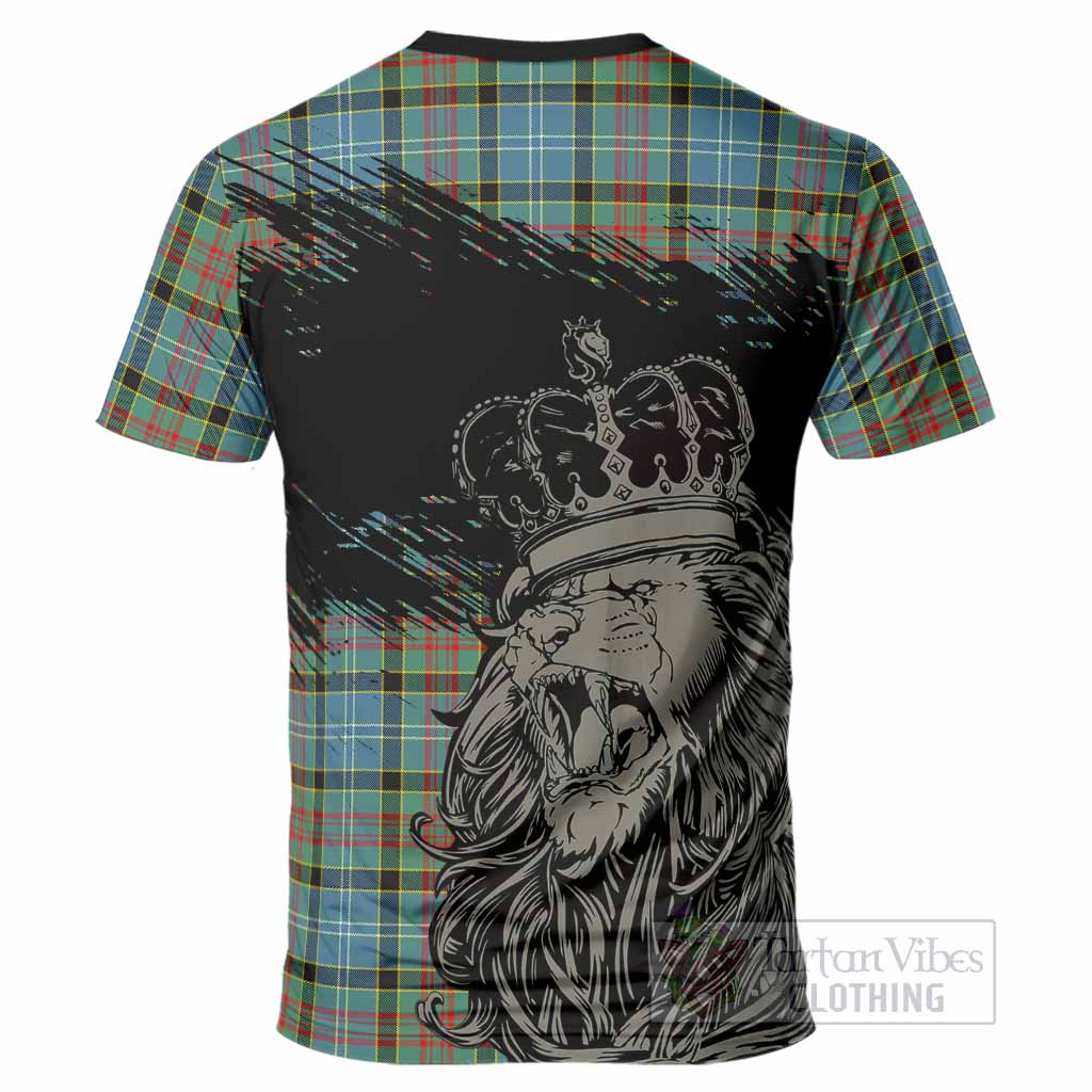 Paisley Tartan Crest T-Shirt Crowned Lion Heritage Style
