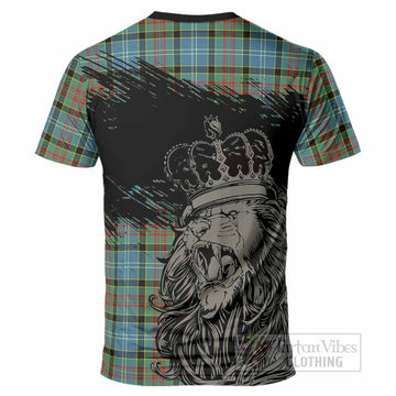 Paisley Tartan Crest T-Shirt Crowned Lion Heritage Style