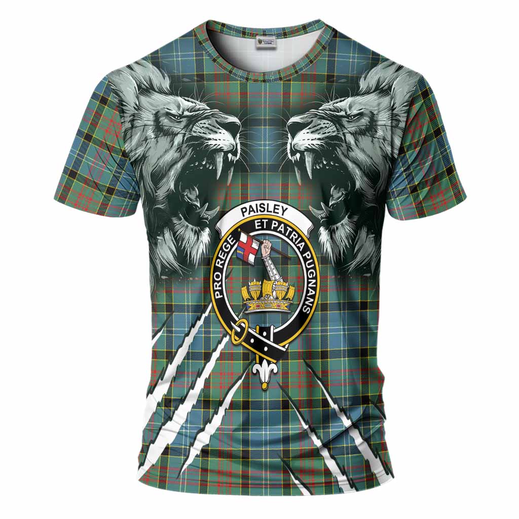 Paisley Tartan Crest T-Shirt Ferocious Lion Style