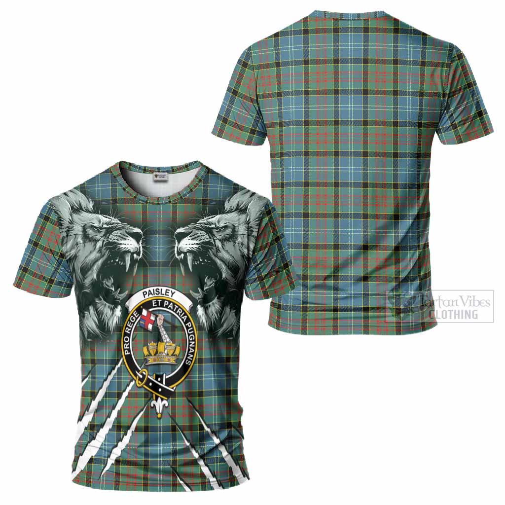 Paisley Tartan Crest T-Shirt Ferocious Lion Style