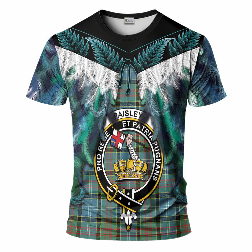 Paisley Tartan Crest T-Shirt New Zealand Maori Korowai Cloak