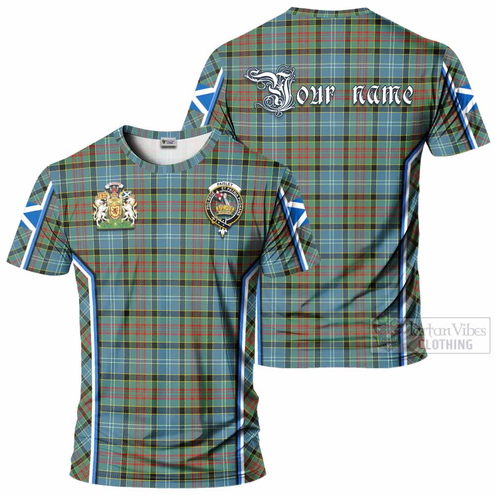 Paisley Tartan Crest T-shirt Scotland Coat of Arm Flag Style - Tartan Vibes Clothing