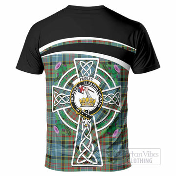 Paisley Tartan Crest T-Shirt Scottish Thistle Celtic Cross Alba Gu Brath