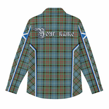 Paisley Tartan Crest Women Casual Shirt Scotland Coat of Arm Flag Style