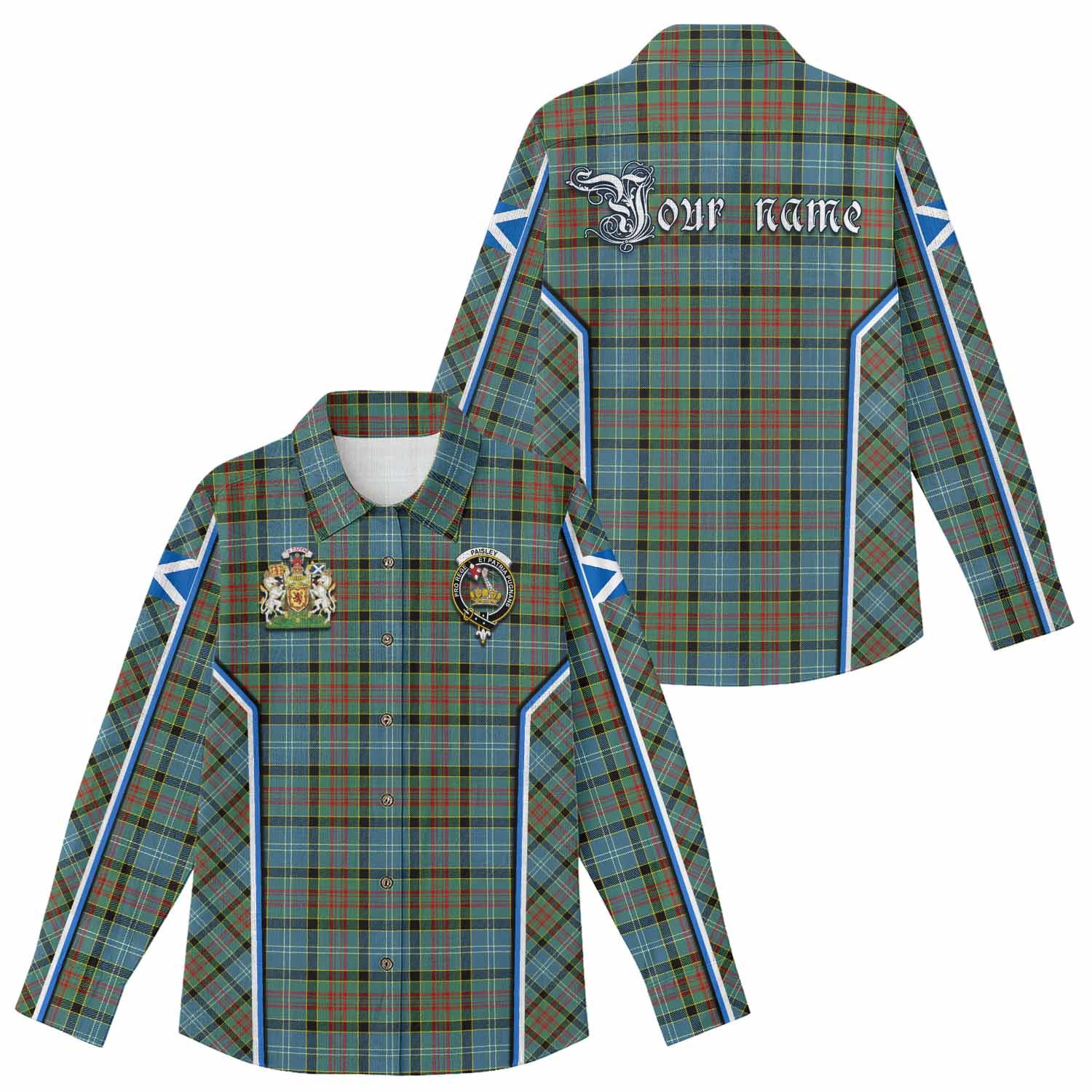 Paisley Tartan Crest Women Casual Shirt Scotland Coat of Arm Flag Style - Tartan Vibes Clothing