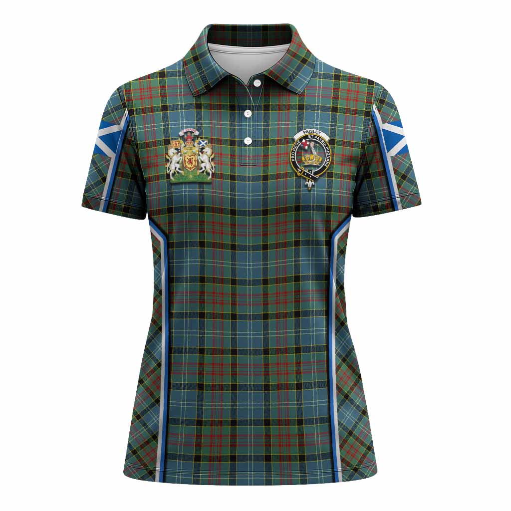 Paisley Tartan Crest Women's Polo Shirt Scotland Coat of Arm Flag Style - Tartan Vibes Clothing