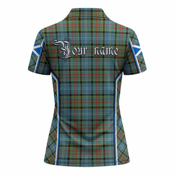 Paisley Tartan Crest Women's Polo Shirt Scotland Coat of Arm Flag Style
