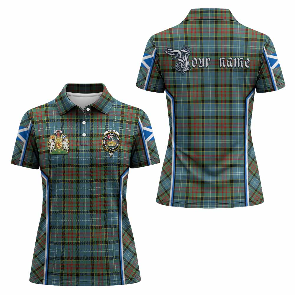 Paisley Tartan Crest Women's Polo Shirt Scotland Coat of Arm Flag Style - Tartan Vibes Clothing