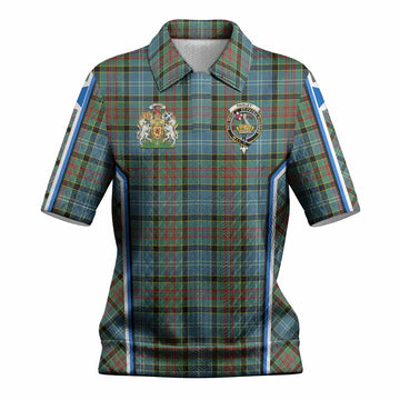 Paisley Tartan Crest Women’s Polo Sweater Top Scotland Coat of Arm Flag Style