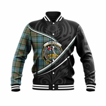 Paisley Tartan Family Crest Baseball Jacket Celtic Scottish Thistle Floral