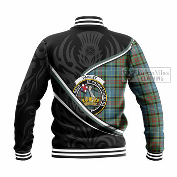 Paisley Tartan Family Crest Baseball Jacket Celtic Scottish Thistle Floral