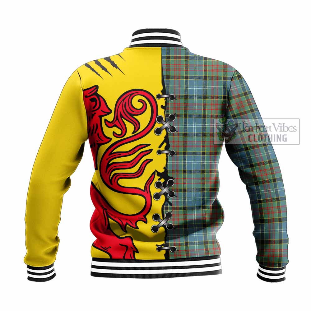 Paisley Tartan Family Crest Baseball Jacket Lion Rampant Honor - Tartan Vibes Clothing
