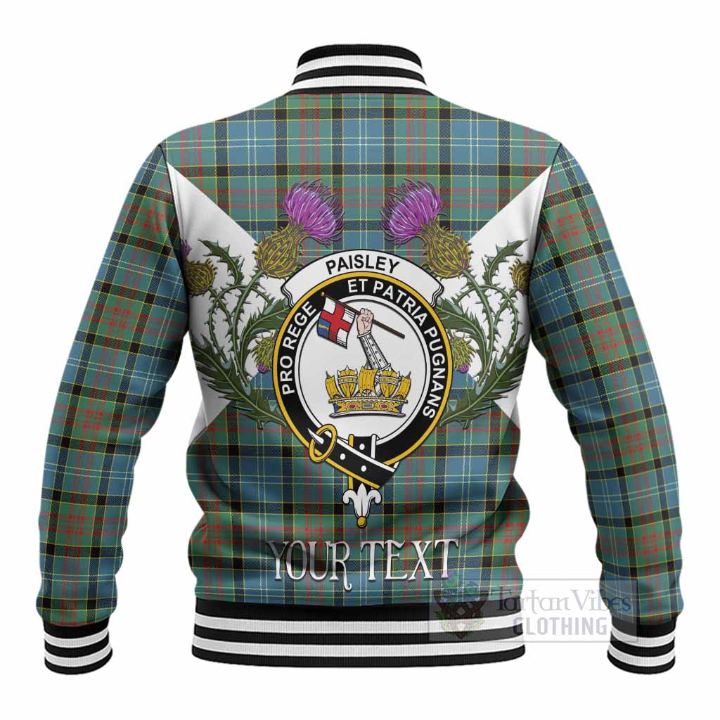 Paisley Tartan Family Crest Baseball Jacket Scottish Burns Night Thistle Floral