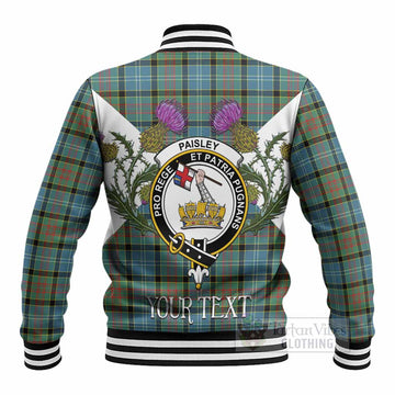Paisley Tartan Family Crest Baseball Jacket Scottish Burns Night Thistle Floral