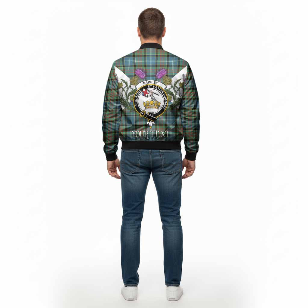 Paisley Tartan Family Crest Bomber Jacket Scottish Burns Night Thistle Floral