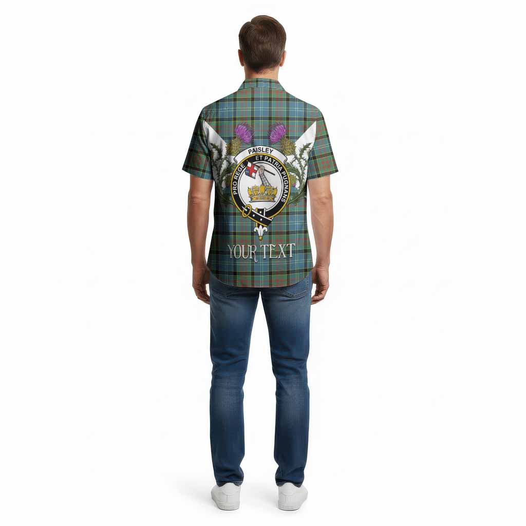 Paisley Tartan Family Crest Cotton Hawaiian Shirt Scottish Burns Night Thistle Floral