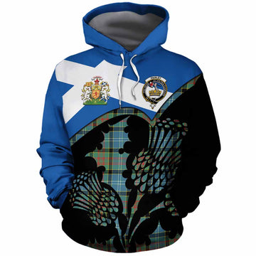Paisley Tartan Family Crest Cotton Hoodie Scotland Thistle Floral Flag Style