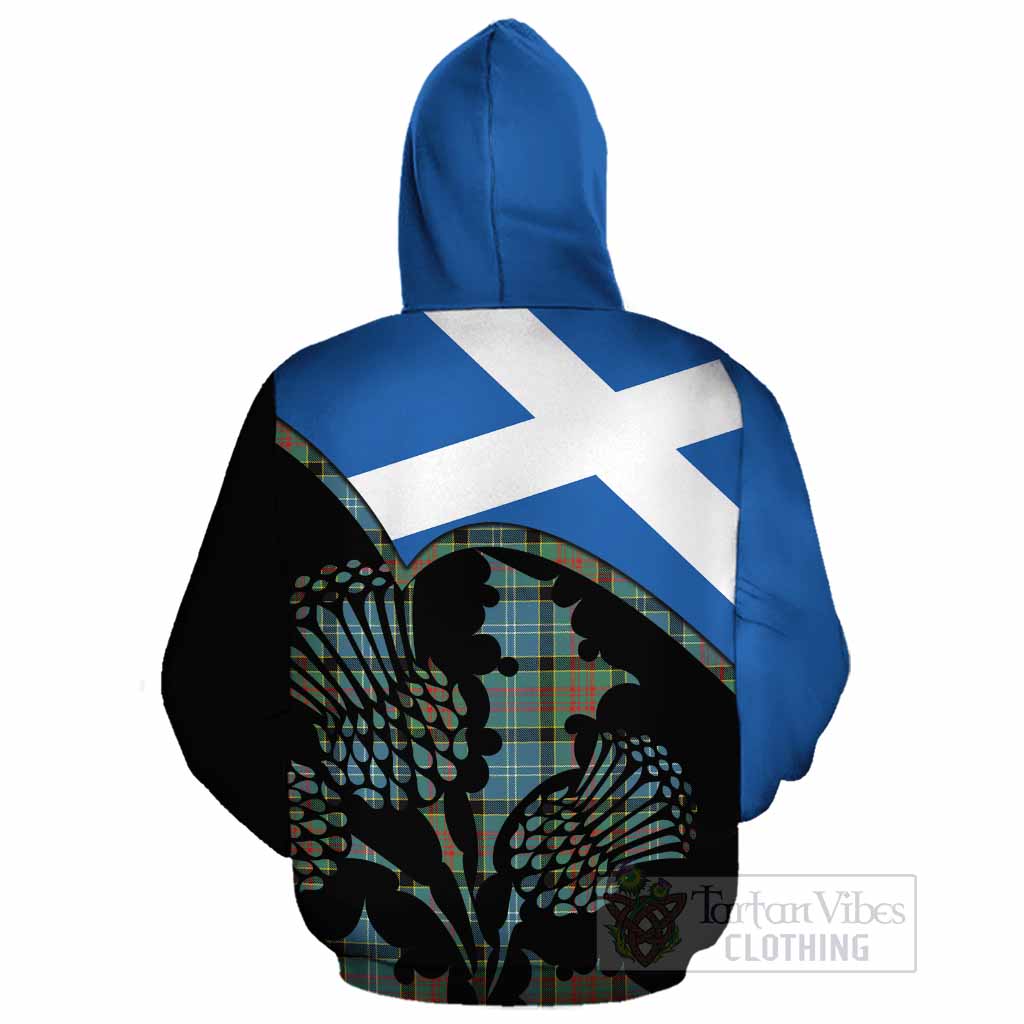 Paisley Tartan Family Crest Cotton Hoodie Scotland Thistle Floral Flag Style