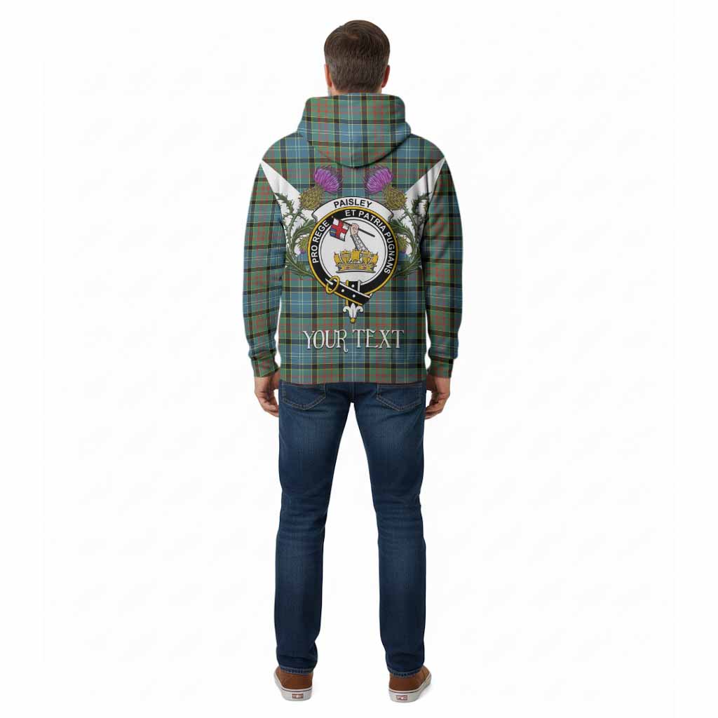 Paisley Tartan Family Crest Cotton Hoodie Scottish Burns Night Thistle Floral
