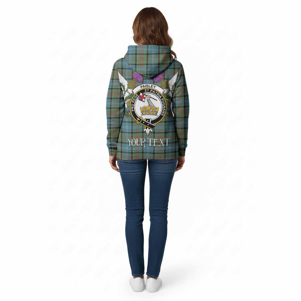 Paisley Tartan Family Crest Cotton Hoodie Scottish Burns Night Thistle Floral