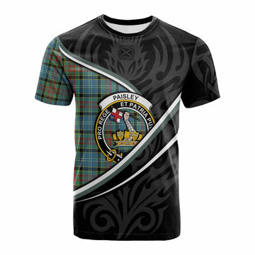 Paisley Tartan Family Crest Cotton T-shirt Celtic Scottish Thistle Floral - Tartan Vibes Clothing