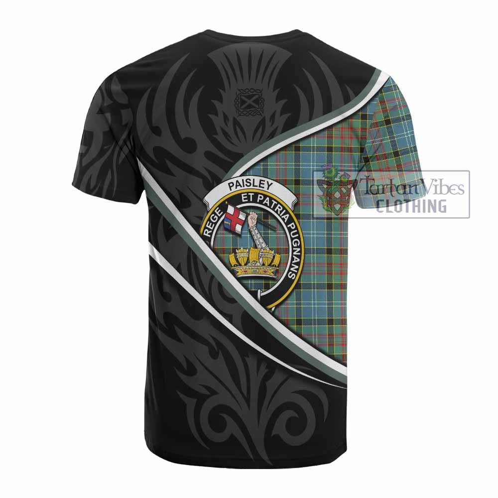 Paisley Tartan Family Crest Cotton T-shirt Celtic Scottish Thistle Floral - Tartan Vibes Clothing