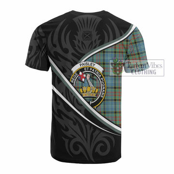 Paisley Tartan Family Crest Cotton T-shirt Celtic Scottish Thistle Floral - Tartan Vibes Clothing
