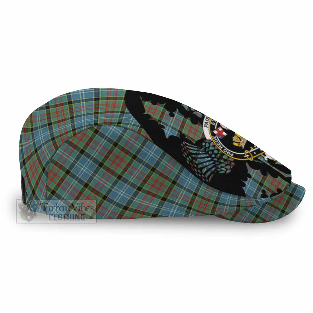 Paisley Tartan Family Crest Flat Cap, Jeff Cap Scotland Thistle Floral