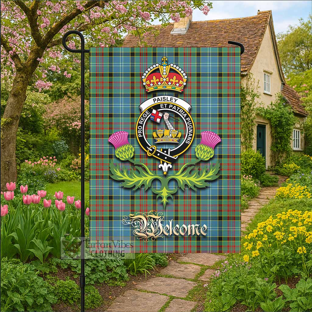 Paisley Tartan Family Crest Garden Flag Royal Thistle Welcome Style - Tartan Vibes Clothing
