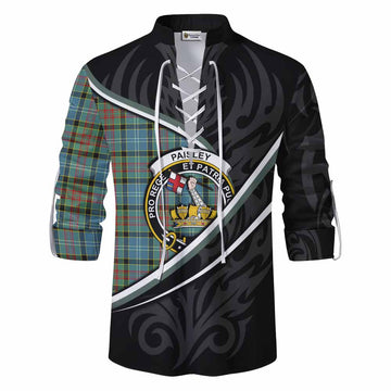 Paisley Tartan Family Crest Ghillie Kilt Shirt Celtic Scottish Thistle Floral