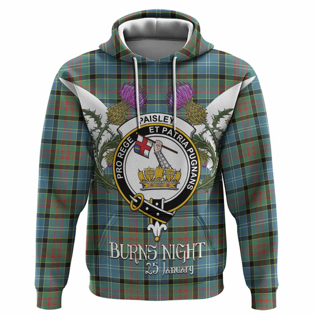 Paisley Tartan Family Crest Hoodie Scottish Burns Night Thistle Floral